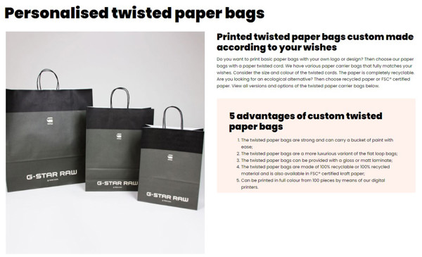 Paper & Zerotree bags - custom made