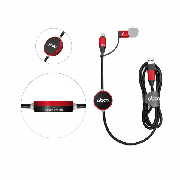 Fast charging data cable 4in1 Touch UC073 - RED