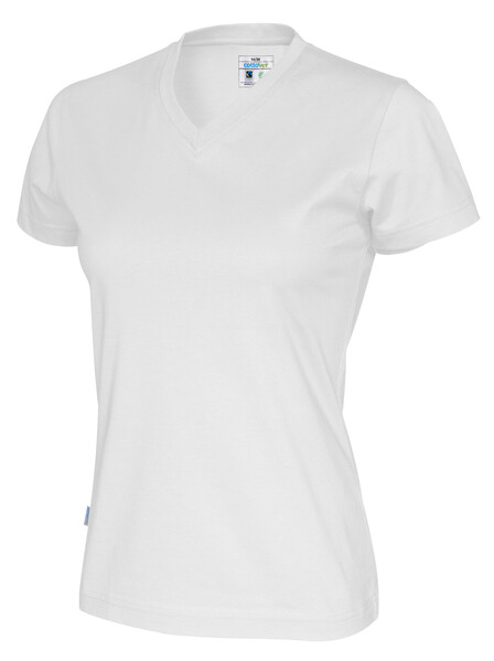 Cottover Gots T-shirt V-neck Lady white S