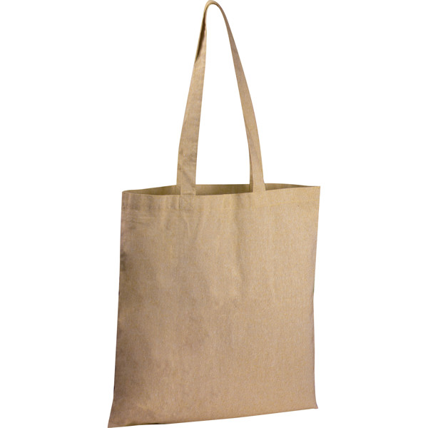 Recycled cotton bag with long handles LAMBERTO - White