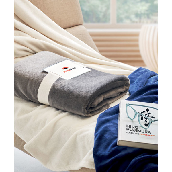 Logan RPET fleece blanket 280g/m², 150x120cm - Black