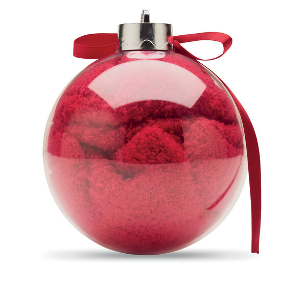 Santa socks in bauble ornament Snug L