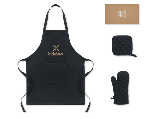 Recycled cotton kitchen set Gala Set - Black