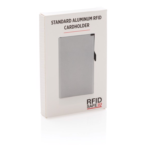 Porte cartes anti-RFID en aluminium - Argent