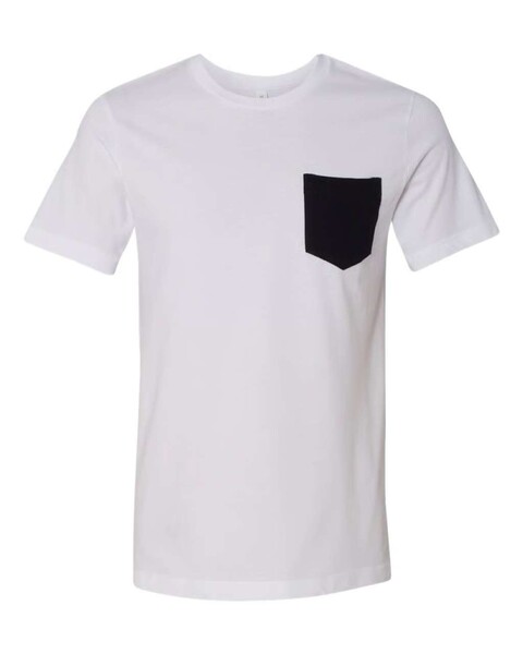 Men's Jersey Short Sleeve Pocket Tee - White / Black / M