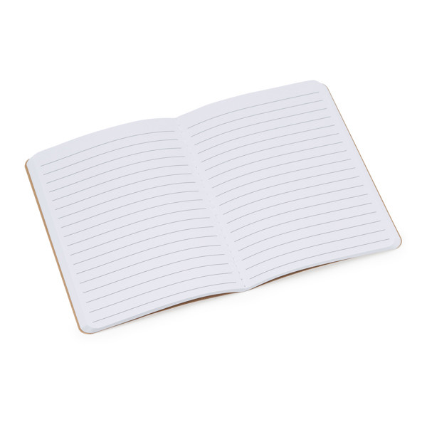 Personalised A6 recycled cardboard notebook with ruled pages