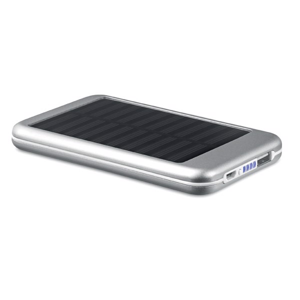 4000 mAH solar powerbank Solarflat - Matt Silver