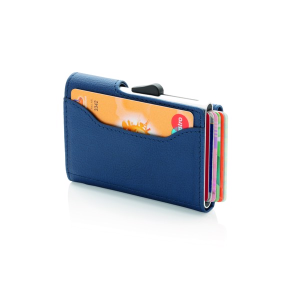 C-Secure RFID denarnica, aluminij, drži 7 kartic - Modra
