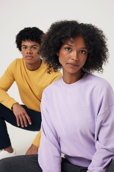 Iqoniq Zion Rundhals-Sweater aus recycelter Baumwolle - Ochre Yellow / XS