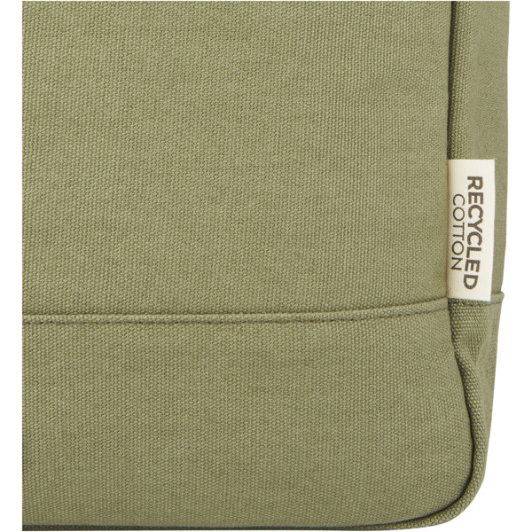 Sac à dos pour ordinateur portable Joey de 15 L en toile recyclée GRS 15 pouces avec dessus enroulable - Olive