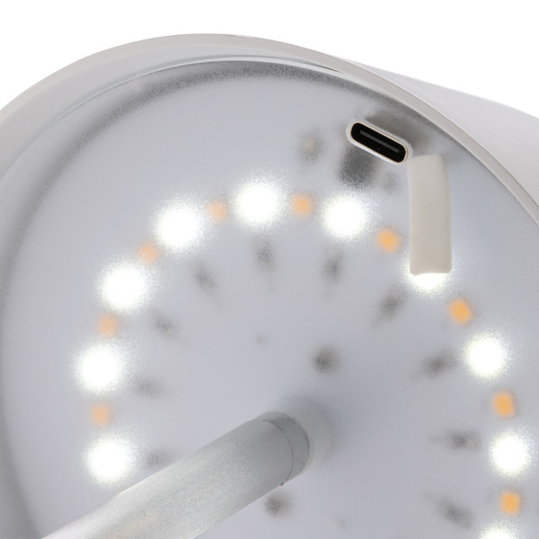 USB stolná lampa Pure Glow z RCS recykl. plastu, biela