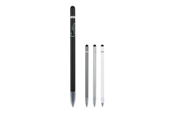 Long-life aluminum pencil with eraser - White