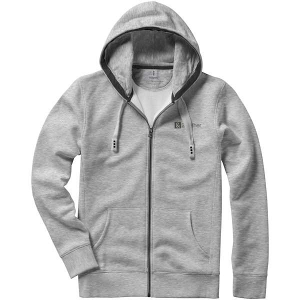 Sweater capuche full zip homme Arora - Gris mélangé / M