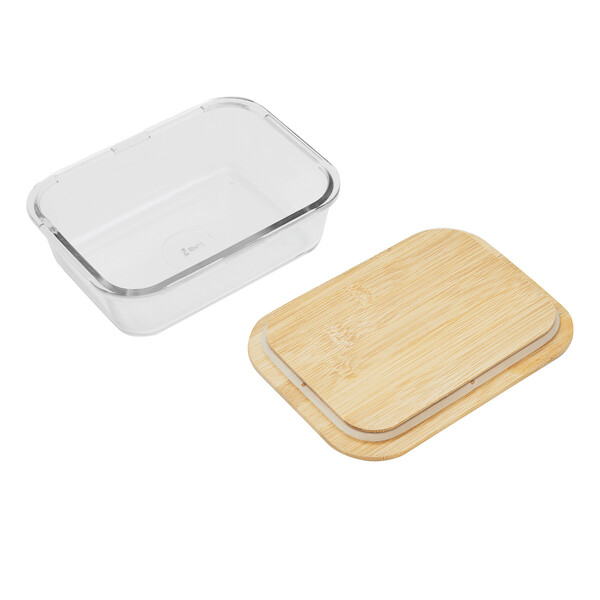 Lunch box, with bamboo lid: capacity approx. 1.060 ml ROSILI L