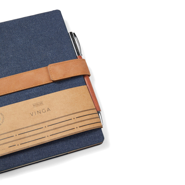 VINGA Carnet de notes en papier recyclé RCS Bosler - Bleu Marine