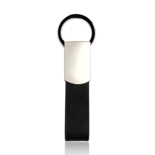 Porta-Chaves Em Metal Mate E Pu - Preto