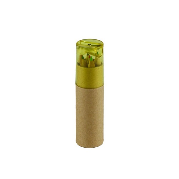Colour pencil set, pencil sharpener | Foster - yellow