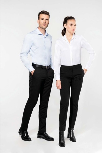 Ladies' Long-Sleeved Twill Shirt - White / 2XL