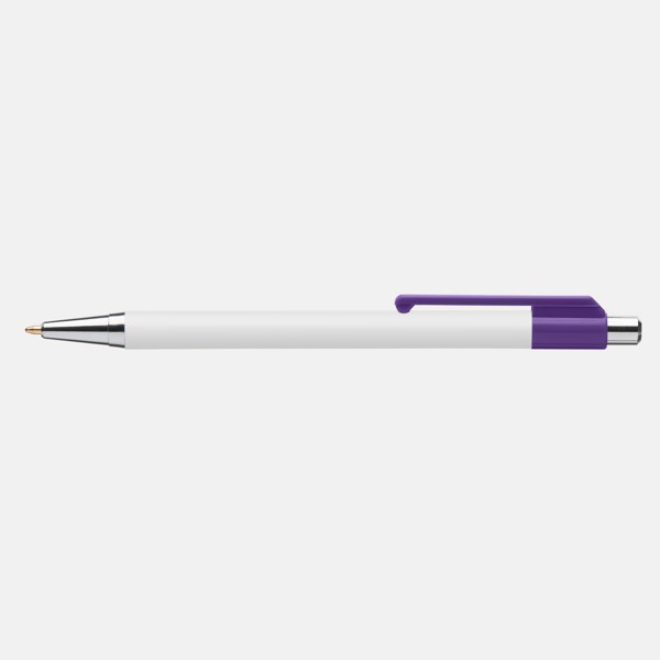 Stylo Astaire chrome avec embout coloré - Violet / Impression 360