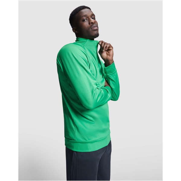 Felpa a maniche lunghe con zip a un quarto unisex da 200 g/m² Epiro - Verde felce / XL