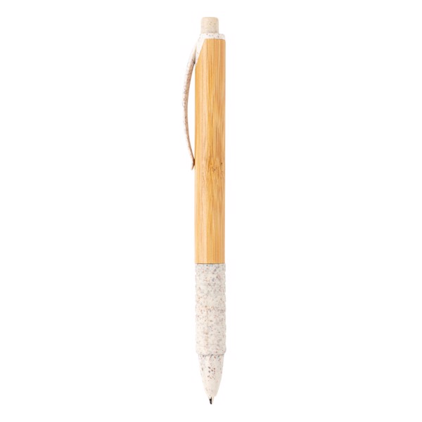 Stylo en bambou et fibre de paille - Blanc