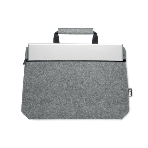 Tapla torba za prenosnik RPET felt, 15 inch - Siva