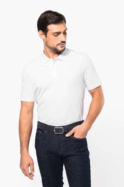 Men's Short-Sleeved Supima® Polo Shirt - White / L