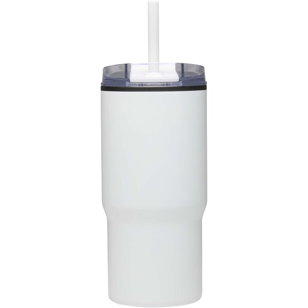 Westin 540 ml RCS recycled double wall insulated tumbler with straw - White