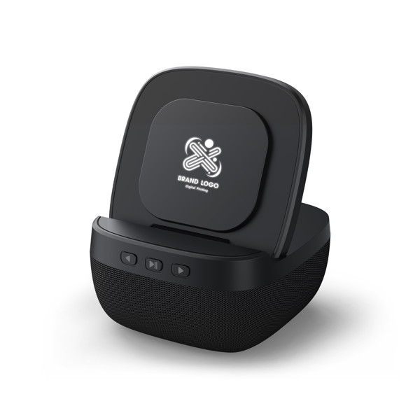Bluetooth speaker with wireless charger - WHITE