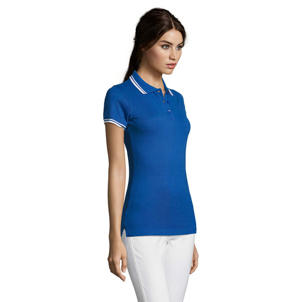 PASADENA pólo mulher 200g Pasadena Women - Azul Real / BrancoS