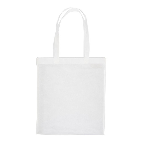 Shopper In R-Pet 80 G/M2 Con Soffietto E Manici Lunghi - Bianco
