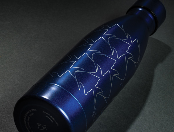 Bouteille iso couleur pleine en acier inoxydable recyclé RCS - Bleu Marine