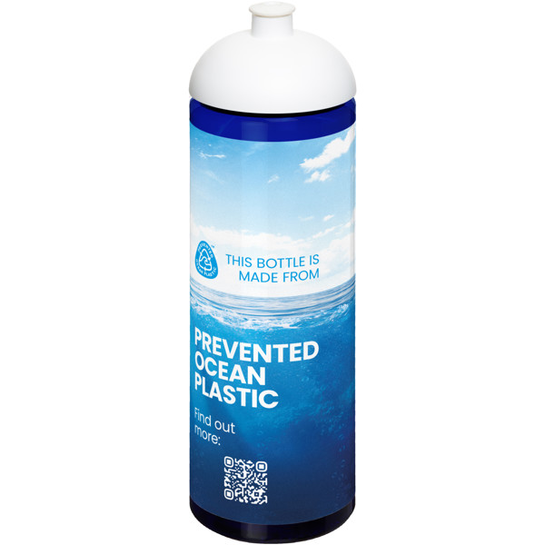 Bouteille de sport H2O Active® Eco Vibe de 850 ml avec couvercle dôme - Bleu / Blanc