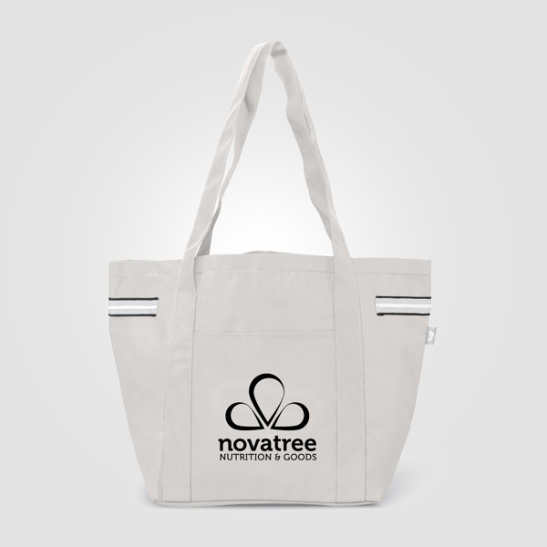 Newport Recycled Stripe Tote Bag - 20L - Grey / Silkscreen