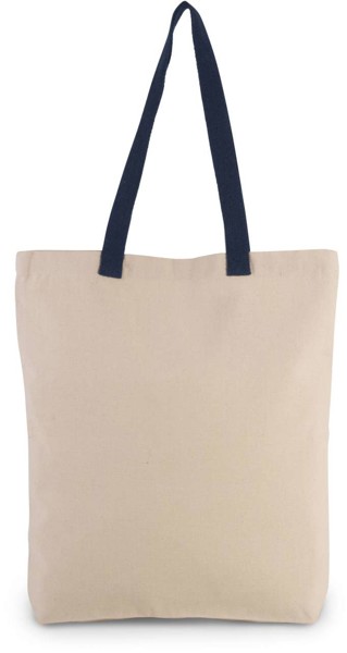 Bevásárlótáska Kontrasztos Színű Füllel - Natural / Navy