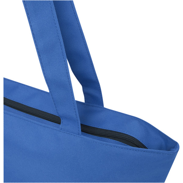 Sac shopping Panama de 20 L avec fermeture éclair recyclé certifié GRS - Bleu royal