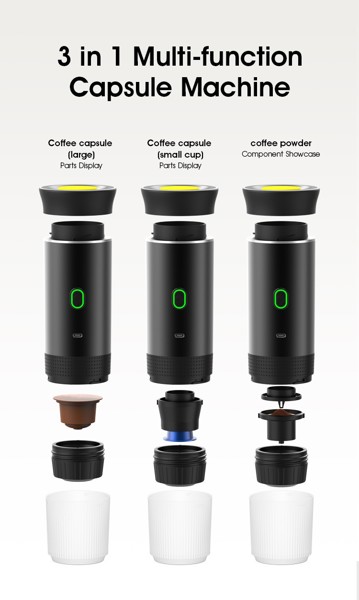 Portable electric coffee maker - WHITE