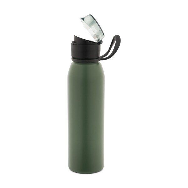 LEMIEUX. Sportovní láhev z nerezové oceli (z 90 % z recyklovaného materiálu) 670 ml - Vojenská Zelená
