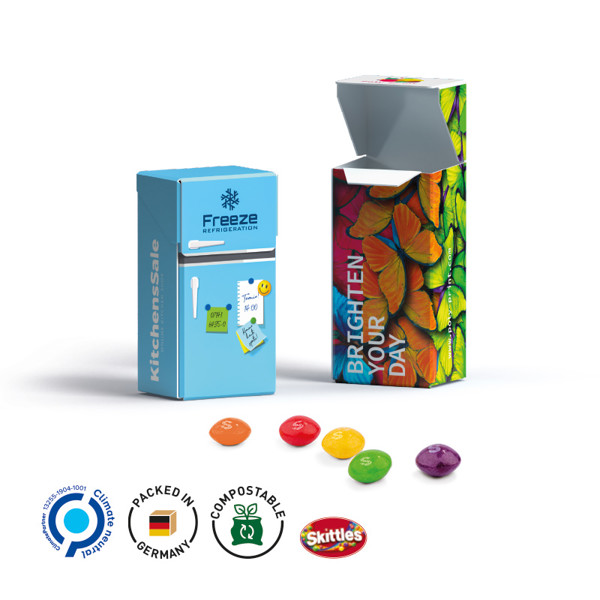 Slim Box Mini, Weiß / Mini Bonbons Frucht Mix, 10 G