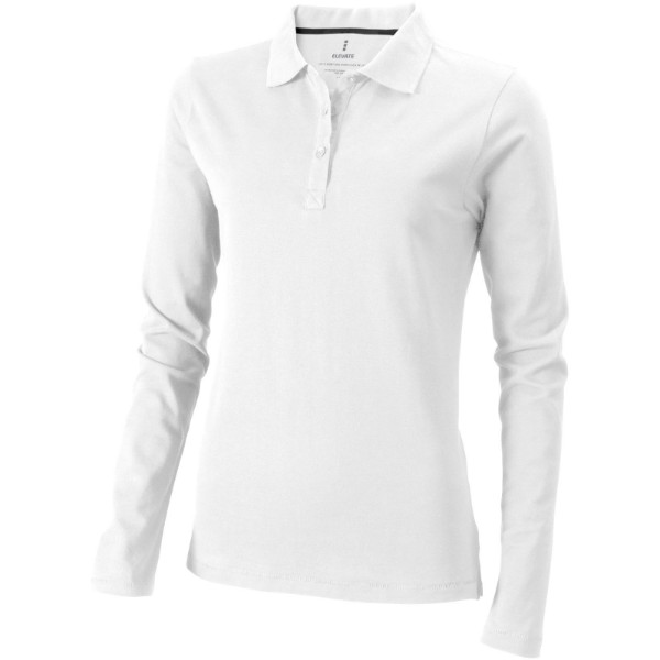 Polo manches longues femme Oakville - Blanc / XL