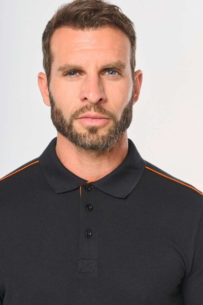 Muška kontrastna polo majica kratkih rukava Daytoday - Bijela / Navy / 3XL