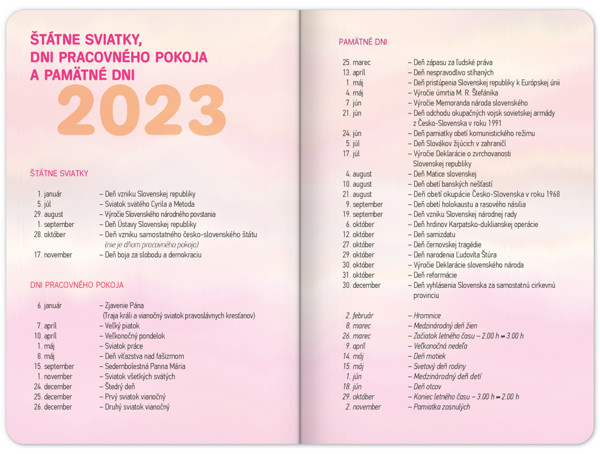 Školský Diár Ružové Pruhy (September 2023 – December 2024), 9,8 x 14,5 cm