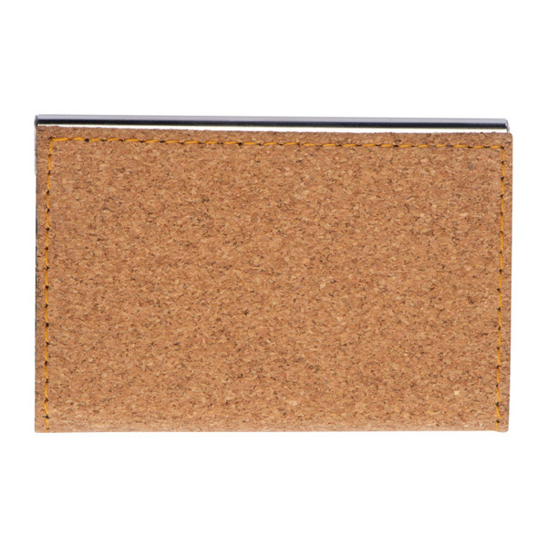 Metal Business Card Holder with cork Surface