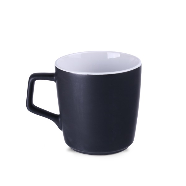 Barrel Supreme ceramic mug, 90mm height - Black / White