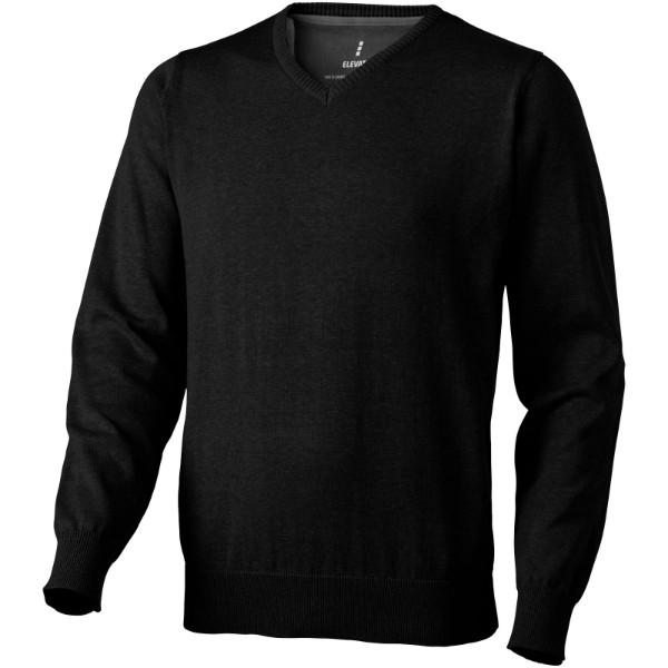 Spruce men's v-neck pullover - Solid black / S