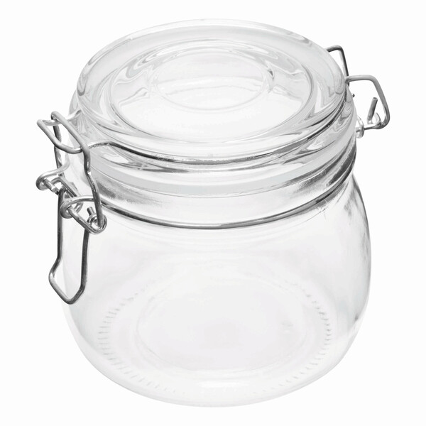 Glass storage jar, approx. 500 ml CLICKY M