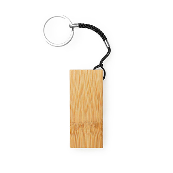Personalised bamboo keyring with phone stand