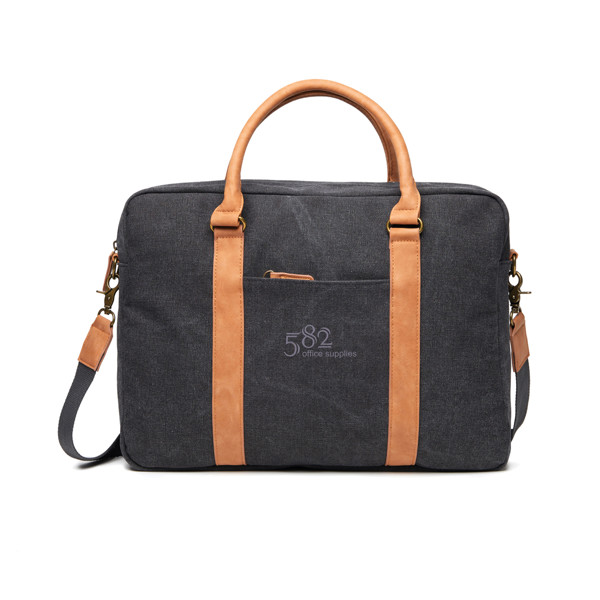 Vinga Bosler laptop bag recycled canvas, 17 inch - Black