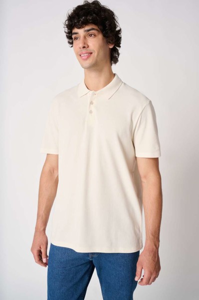 Men's Pique Polo Shirt - Ideal White / S