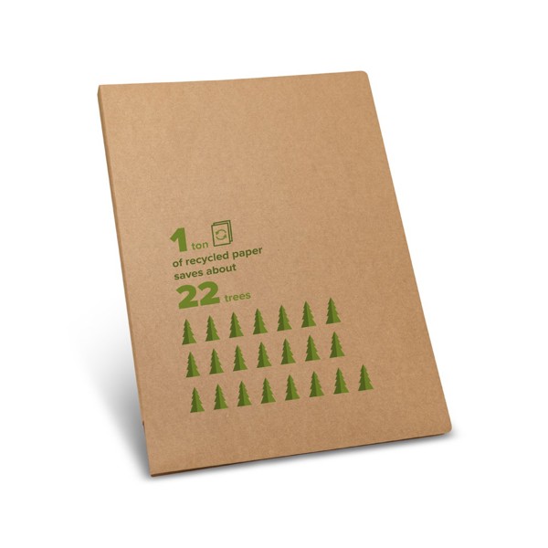POE. A4 document folder made from 100% recycled paper (450 g/m²)